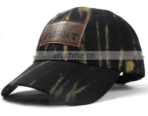 Cap factory high quality custom 6 panel leather patch logo baseball cap/hat