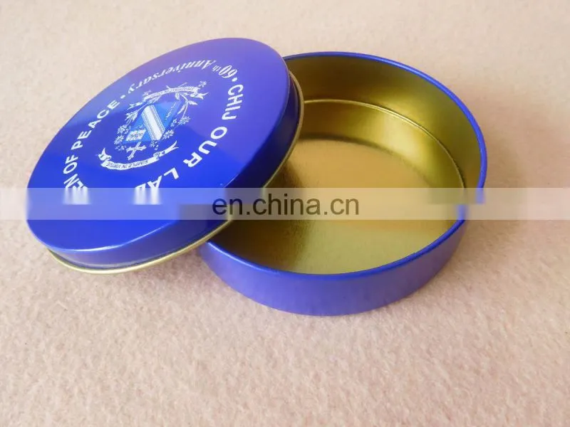Custom printing logo round tin coaster with cork back