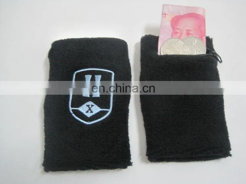 embroidery logo cotton terry wristband