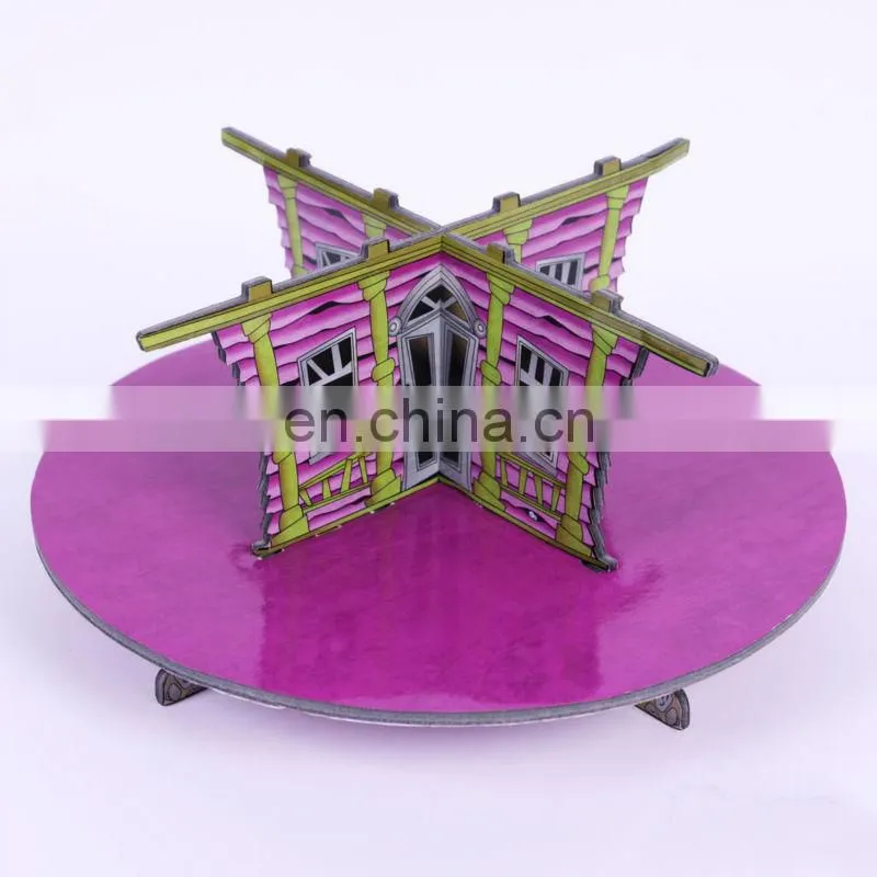 Custom promotional 3D building house puzzle educational toy