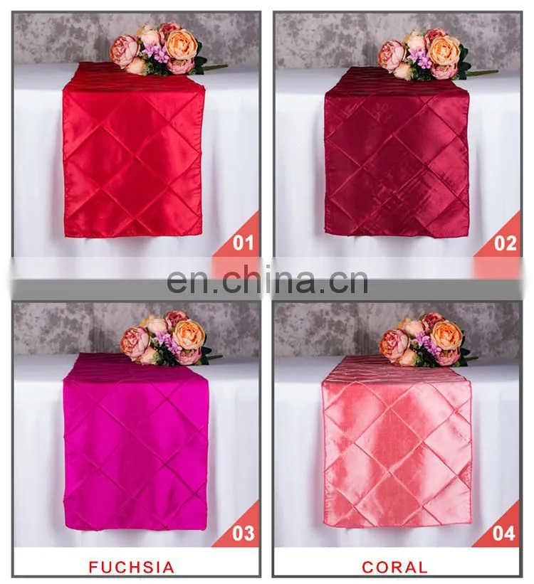taffeta dinner table runner for wedding banquet decoration
