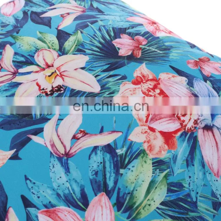 Decorative Double Sides Blue Floral Flowers Printed Outdoor Cushions for Garden