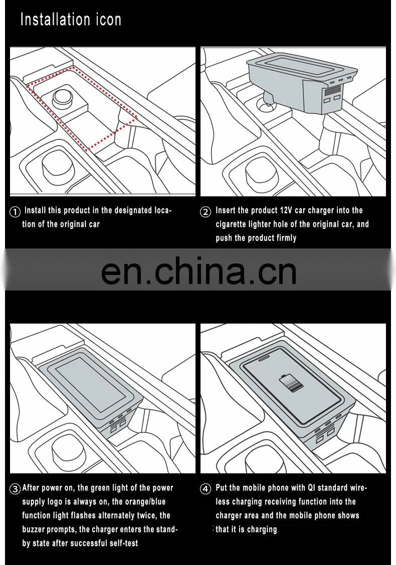 Wireless charger car mount for auto qi wireless car charger smart sensor car wireless charger for Volvo NEW 60/90 series