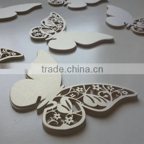 Table Wine Glass Name Place Card Wedding Party Laser Cut Butterfly White SC111