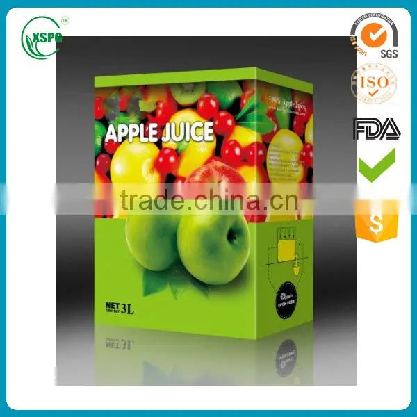 2015 hot sale wholesale bib bag in box fruit juice