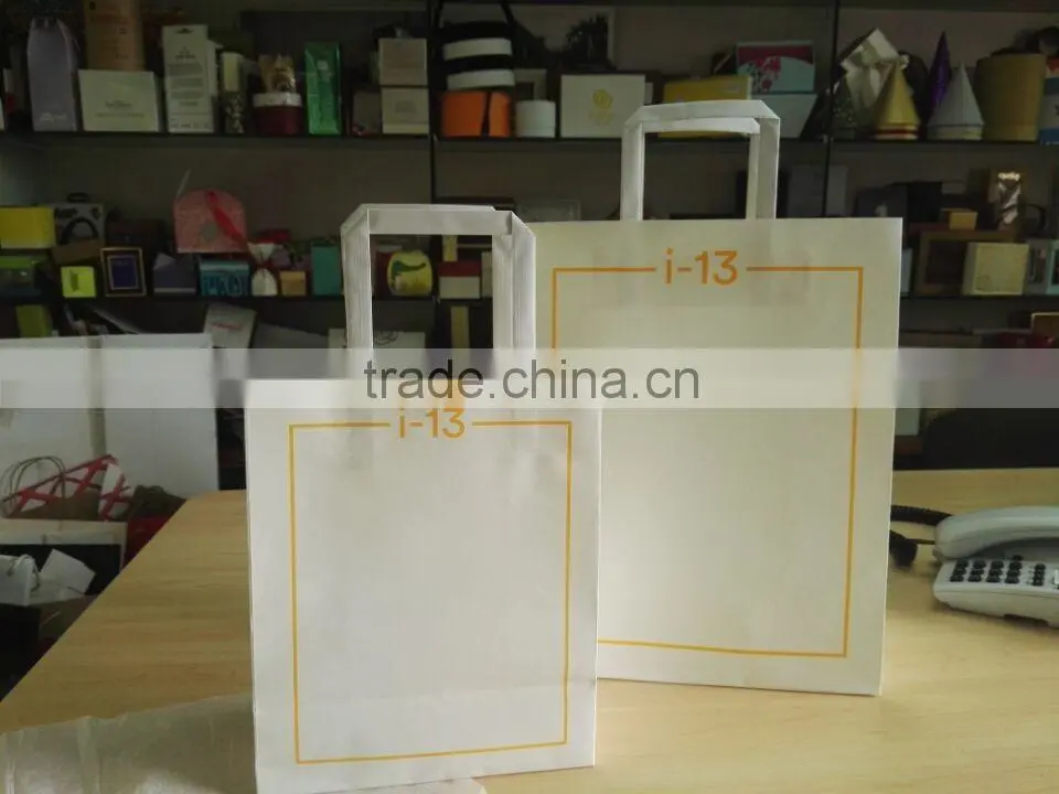 Custom printed full colors pantone colors printing white kraft paper bag