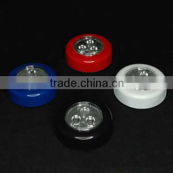 Stick On Night Light Lamp 3 super white led workshop use battery operated push button switch light