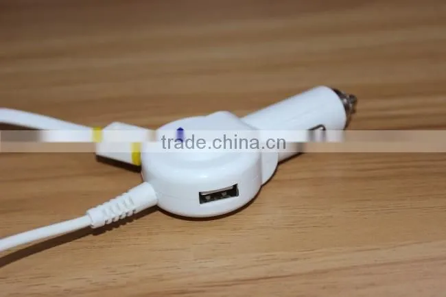 3.1A 3100mA 3in1 vehicle charger android device and smart phone car charger with 6 Feet cable