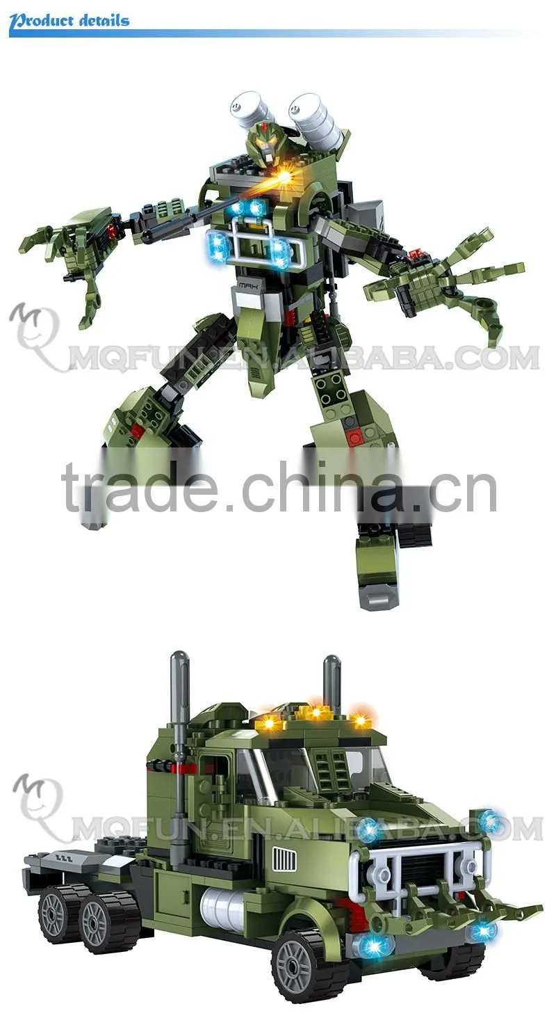 Mini Qute DIY boy 2 in 1 change robot super hero cars action figure plastic building block brick models educational toy NO.25612