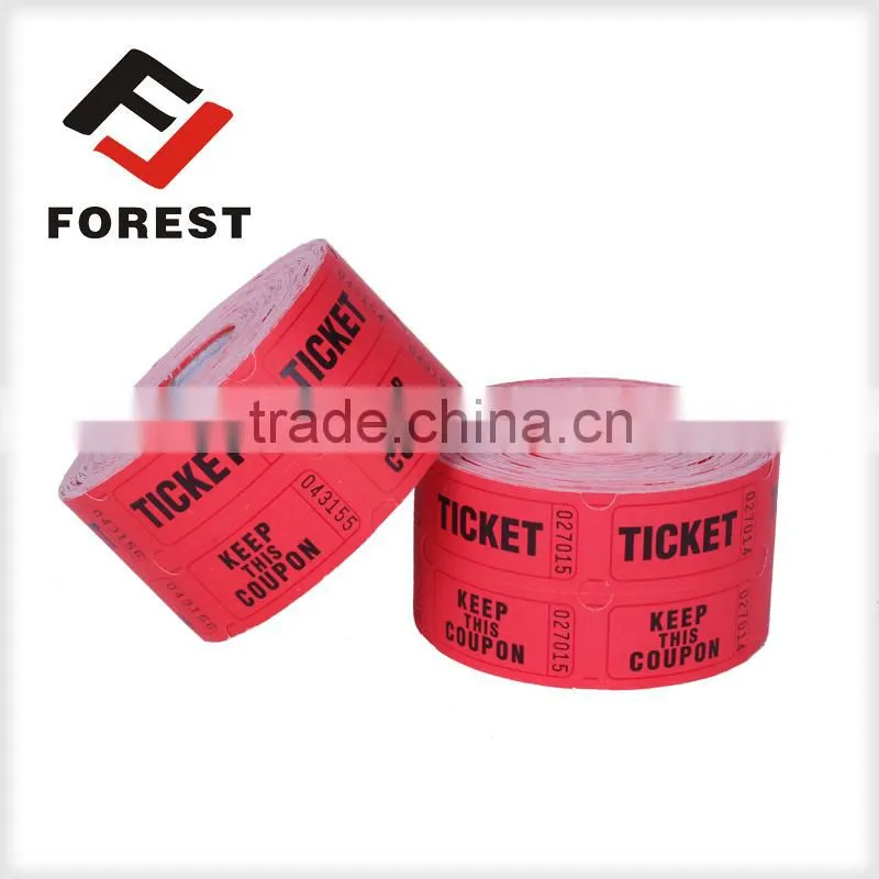 Supplied raffle tickets, admission tickets, lottery tickets, game tickets printing
