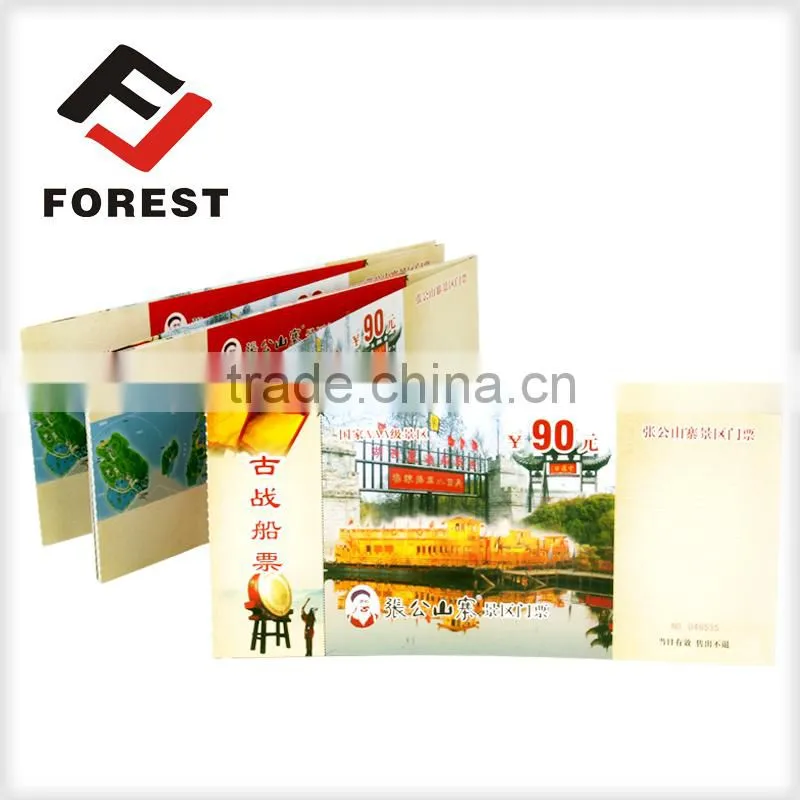 Double side printing scenic spot entrance tickets