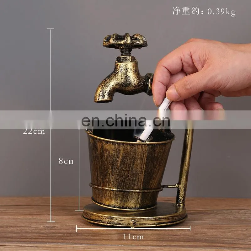 Retro creative household ashtray anti fly ash ins living room office ashtray