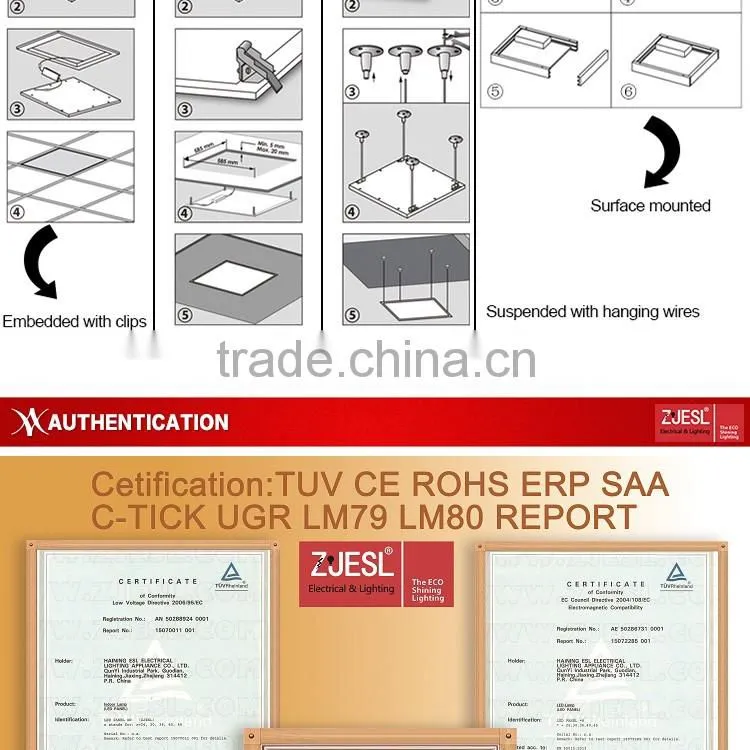 TUV CE&RoHS dimmable 45w 600x600 led panel light 3years warranty