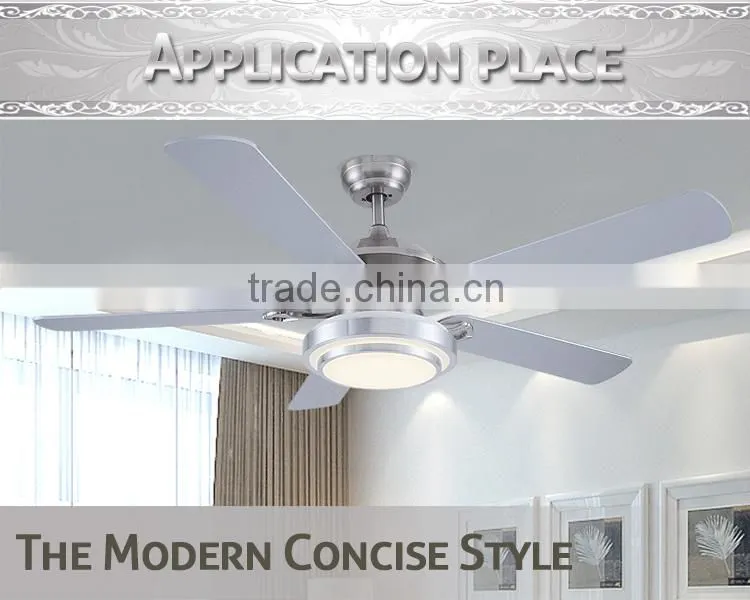 Brushed Nickel Retractable Ceiling Fan With Wood Blades