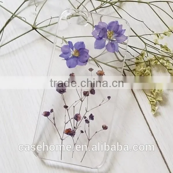 Clear Soft Silicon TPU Back Case For Apple iphone 5 5s 6 6s 6s plus Real Dry Flower Embossing Case
