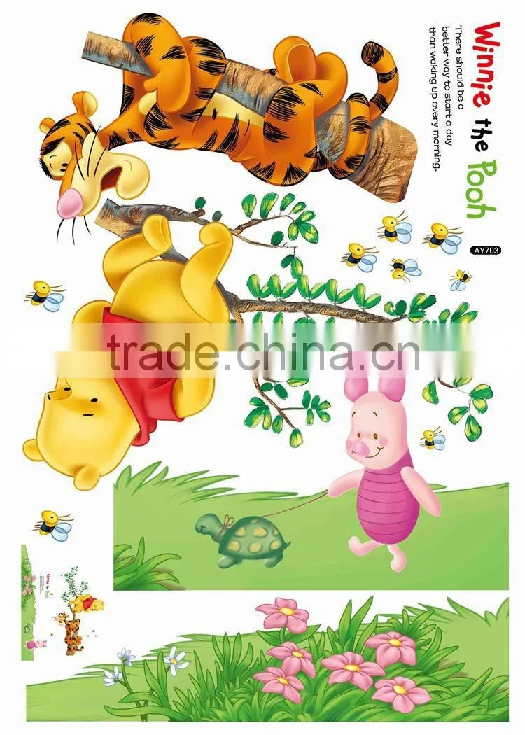 2016 PVC Wall Decor Decorative Removable Winnie the pooh wall stickers for kids