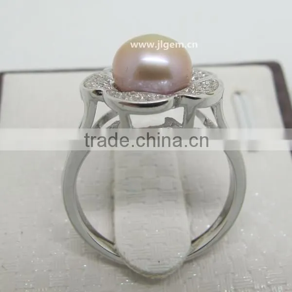 Elegance Pearl Flower 925 Sterling Silver Ring Jewelry For Fashion Party