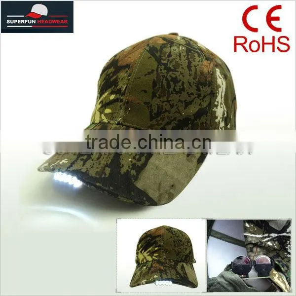 factory supply camouflage LED hats and camo hats