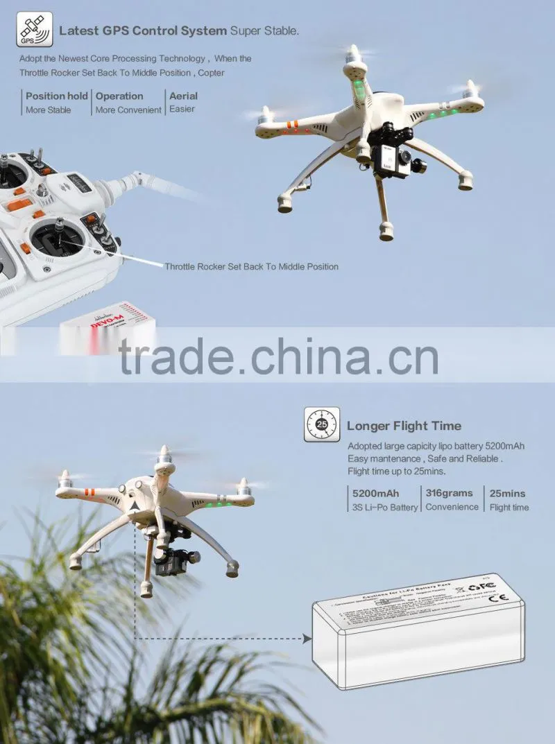 Hot sale HD camera aerial photography drone, 4CH GPS quadcopter FPV experience
