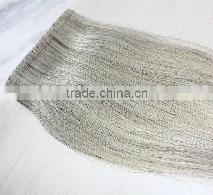 grey hair extensions flat keratin tip remy hair 100% virgin gray hair with italy glue