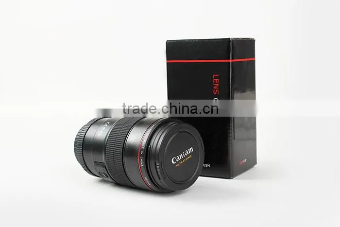 Black Micro Camera Stainless Steel Mug Lens Cup for Canon 10MM