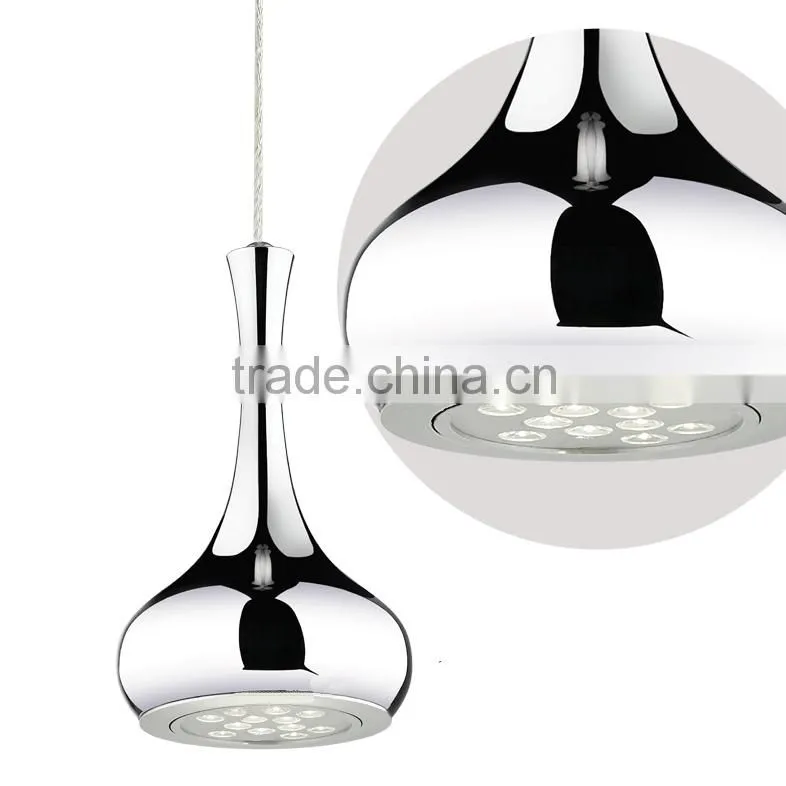 2016 New 9W 12W Plated Silver LED Pendant Light Color Vase Dining Room Creative LED Droplights