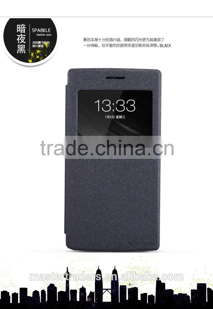 Genuine NILLKIN Sparkle Series Flip Luxury PU Leather Case Skin Back Cover For One Plus MT-2749