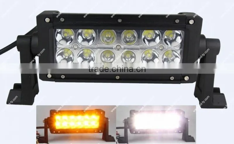 Super Bright 7.5'' LED Driving Light Bars Amber and White LED Light Bar 36w LED Work Light Bar