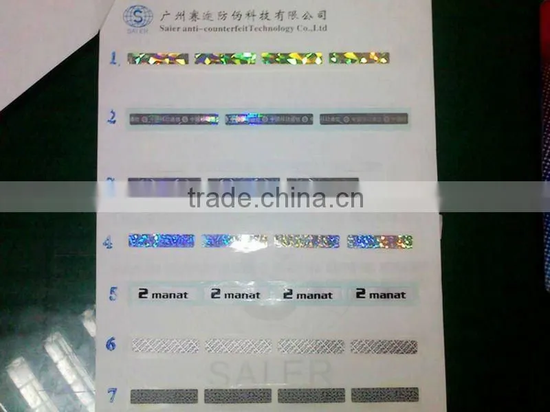 Scratch off holographic sticker use to cover digital