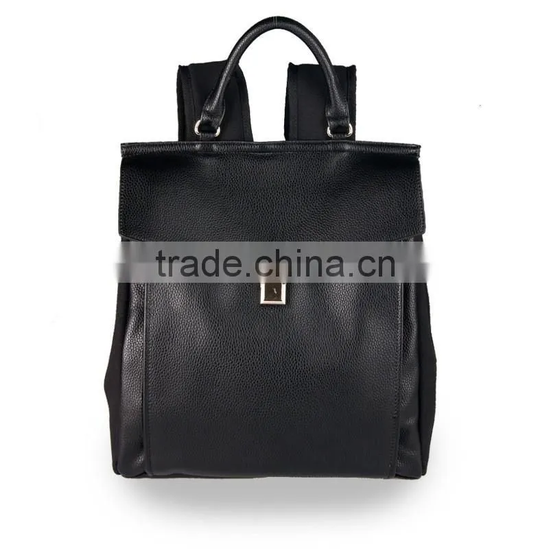 China faux leather Material and Day Backpack Use custom made backpacks