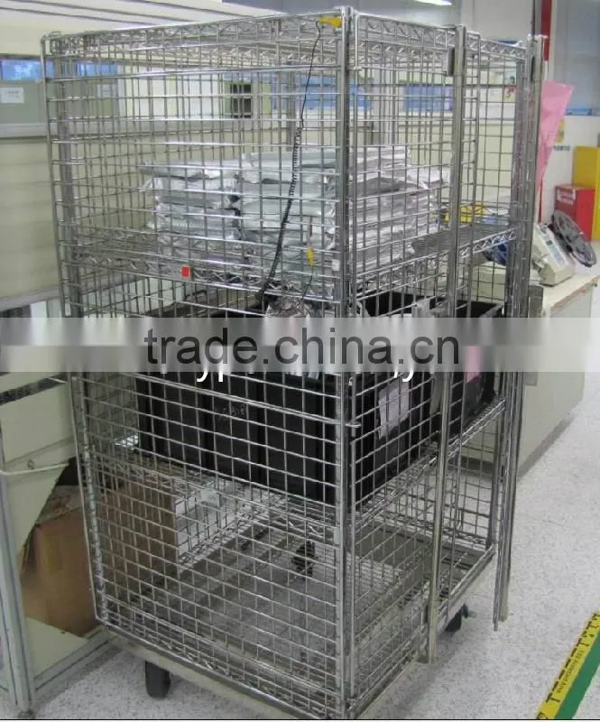 Chrome Wire Mesh Security Cage for Clean Room,Wire Shelving Cage