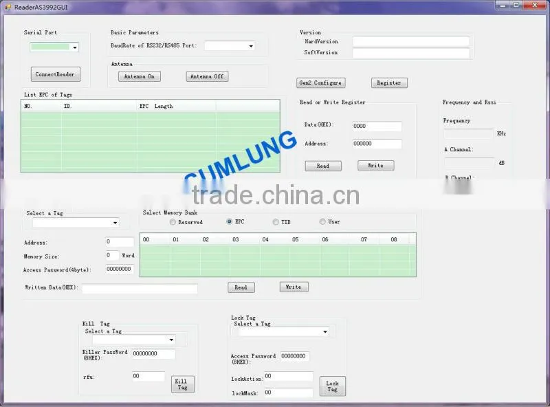 AS399x LEO compatible UHF RFID Reader Module AS3992 + 5dBi Antenna + USB cable + Power Adapter EPC Class 1 Gen 2 TTL Uart PCB