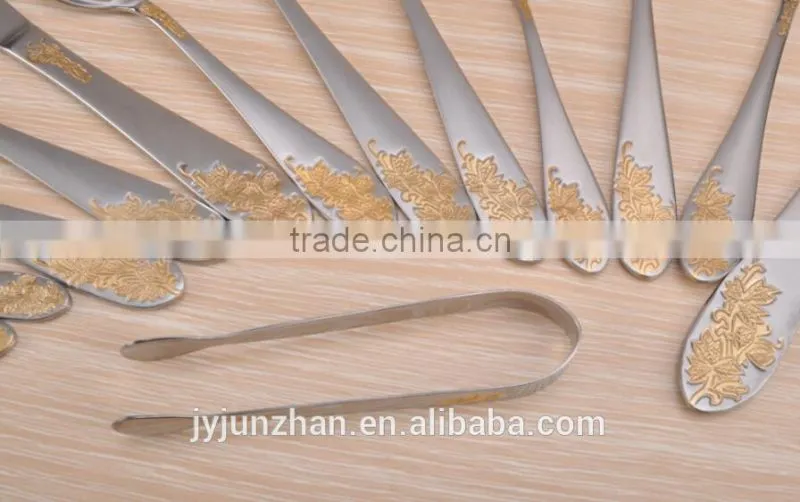 Gold plated fork knife sets with stainless steel 430 material and low price