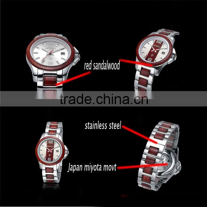 Bewell Men Watch Ceramic And Stainless steel Strap Wristwatch