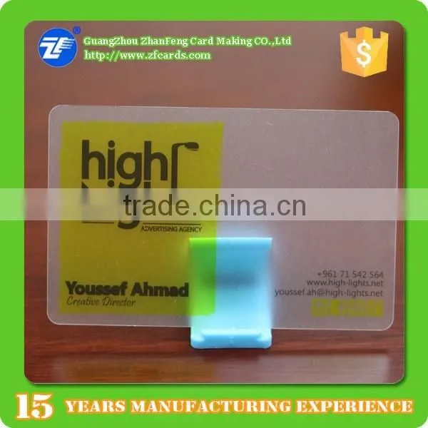 Hot sale custom design transparent plastic business cards