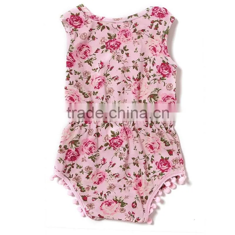 wholesale newborn baby romper flower cotton open crotch bodysuit infant clothing