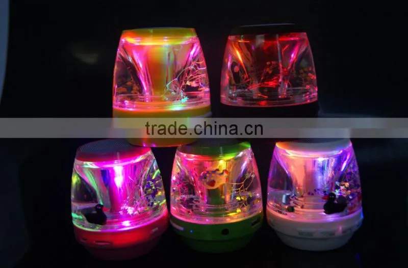New arrivel built in colorful LED light Wireless 3.0 Bluetooth Liquid Speaker with card slot
