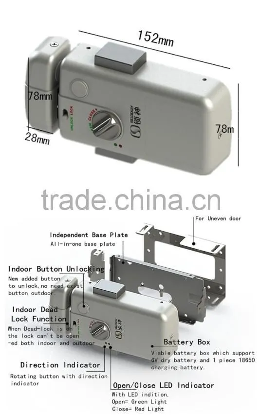 Wireless lock, hidden lock with high security for every door(LY15CR2)