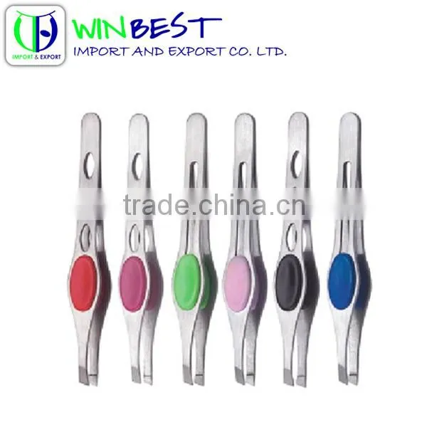 The LED electric eyebrow tweezers/Silver and Black pro tweezer with LED spotlight