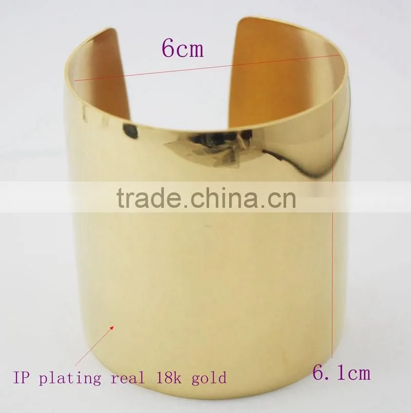 Fashion New plain hand Gold Plated ultra Wide Cuff Bangles For Women Statement Jewelry Punk Charm Metal Opening Bangle Bracelets
