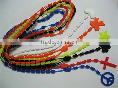 Hot sales charming new style giveaway promotional colorful bead silicone necklace,silicone baby teething necklace wholesale