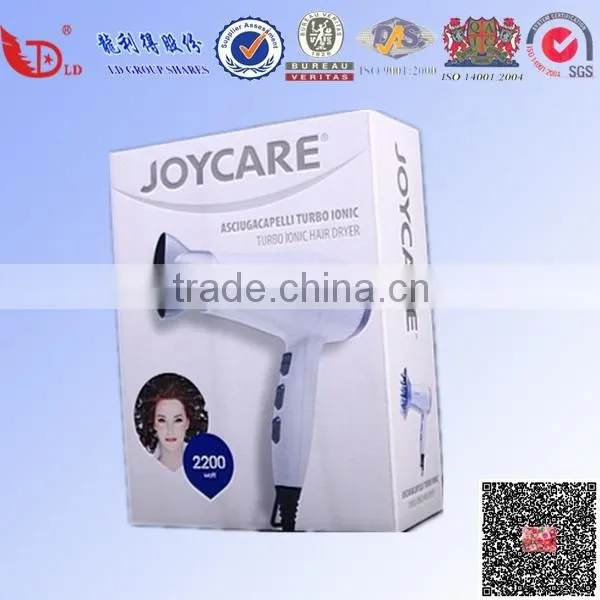 Popular offset printing hair dryer packing box with glossy lamination