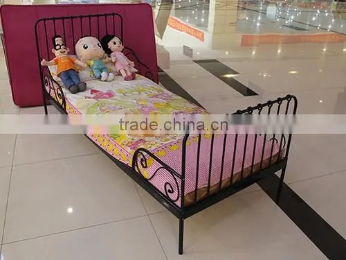white powder painting single metal girls bed