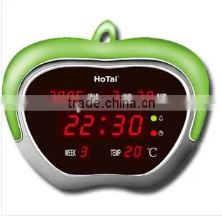 led table clock with calendar, alarm and temperature
