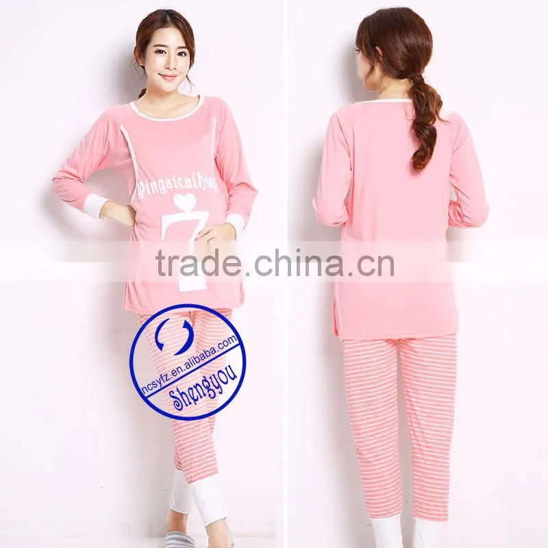 Custom made 100% pima cotton high quality maternity nursing wears