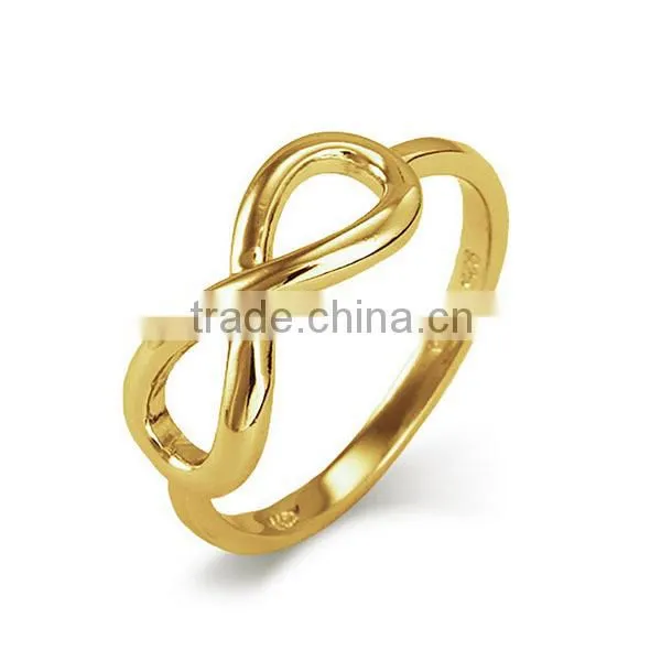 Popular style infinity gilded ring-925 sterling silver
