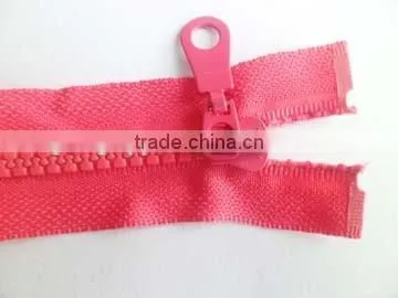 5# plastic derlin zipper open end zipper with auto lock pipa slider garment zipper