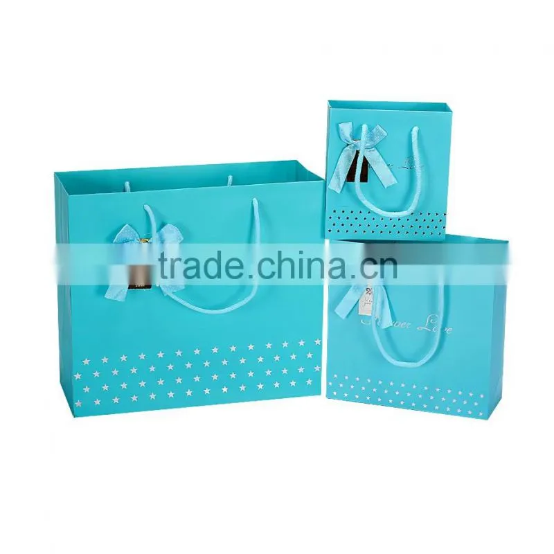 China supplier bow paper birthday gift paper bag