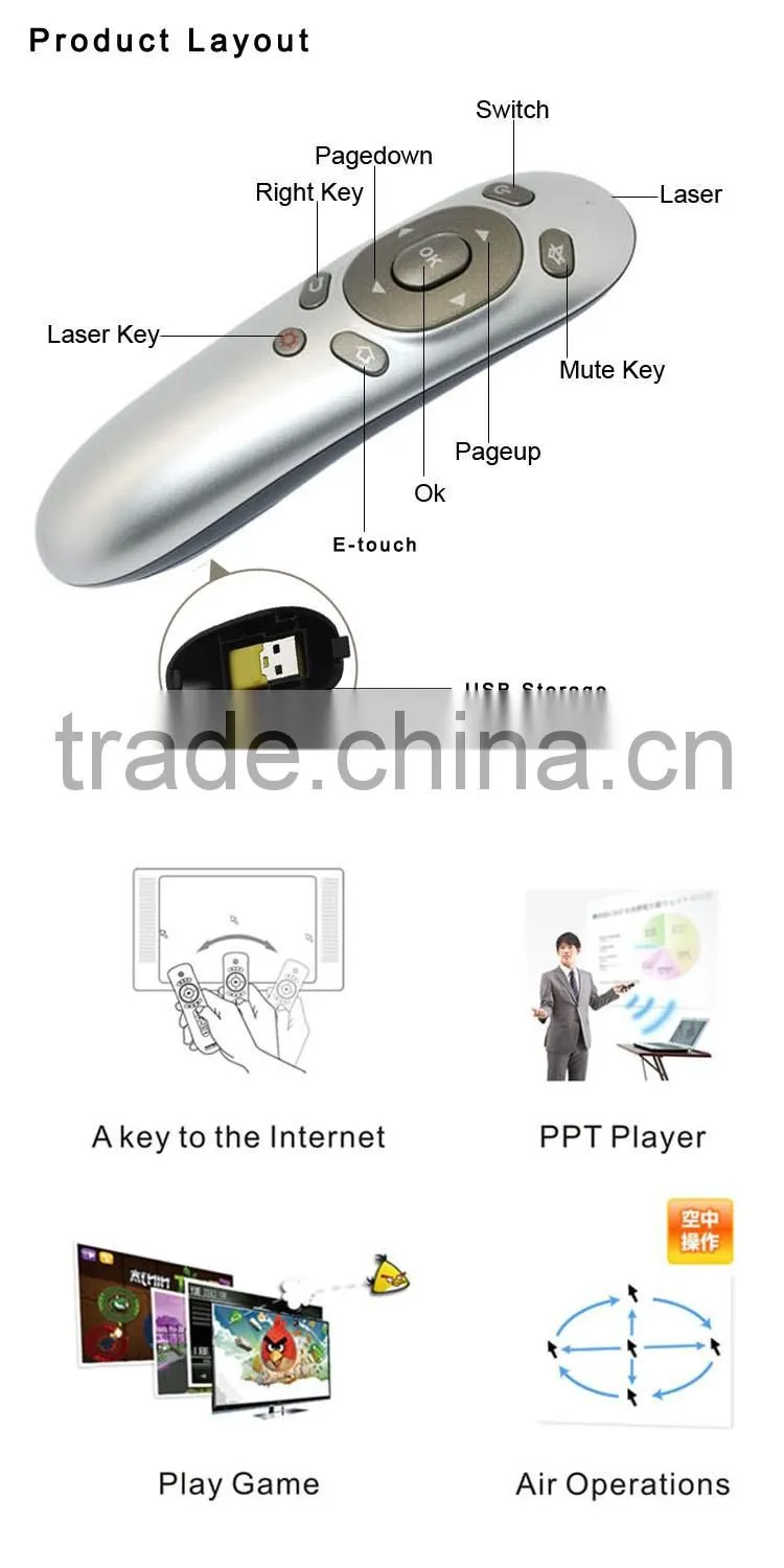 New premium air mouse remote control laser pointer