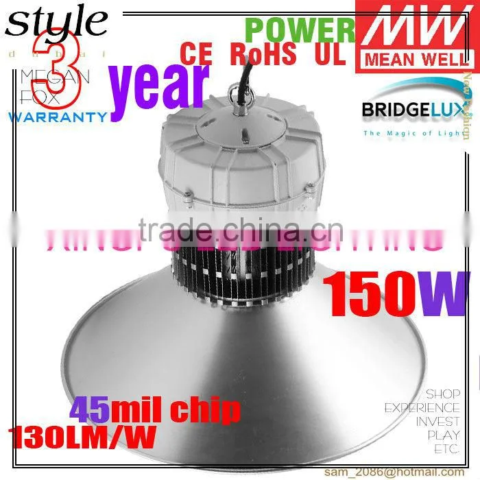 High quality products! Bridgelux chip & Meanwell driver 30W 50W 80W 100W 120W 150W LED High Bay Lighting